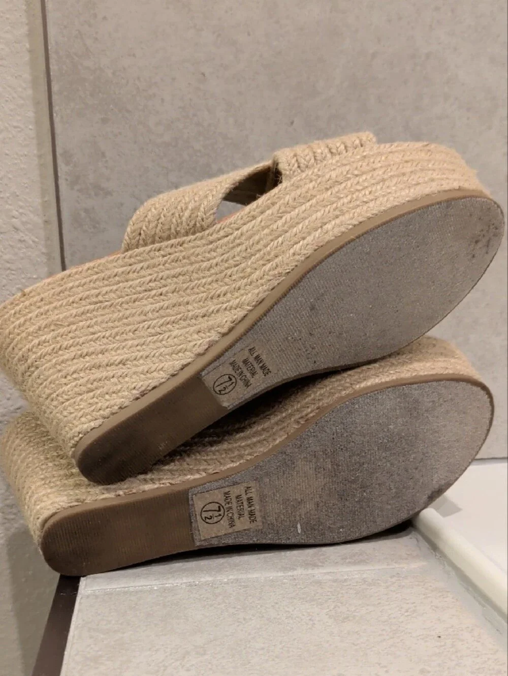 Soda Natural Beige Woven Platform Slide
